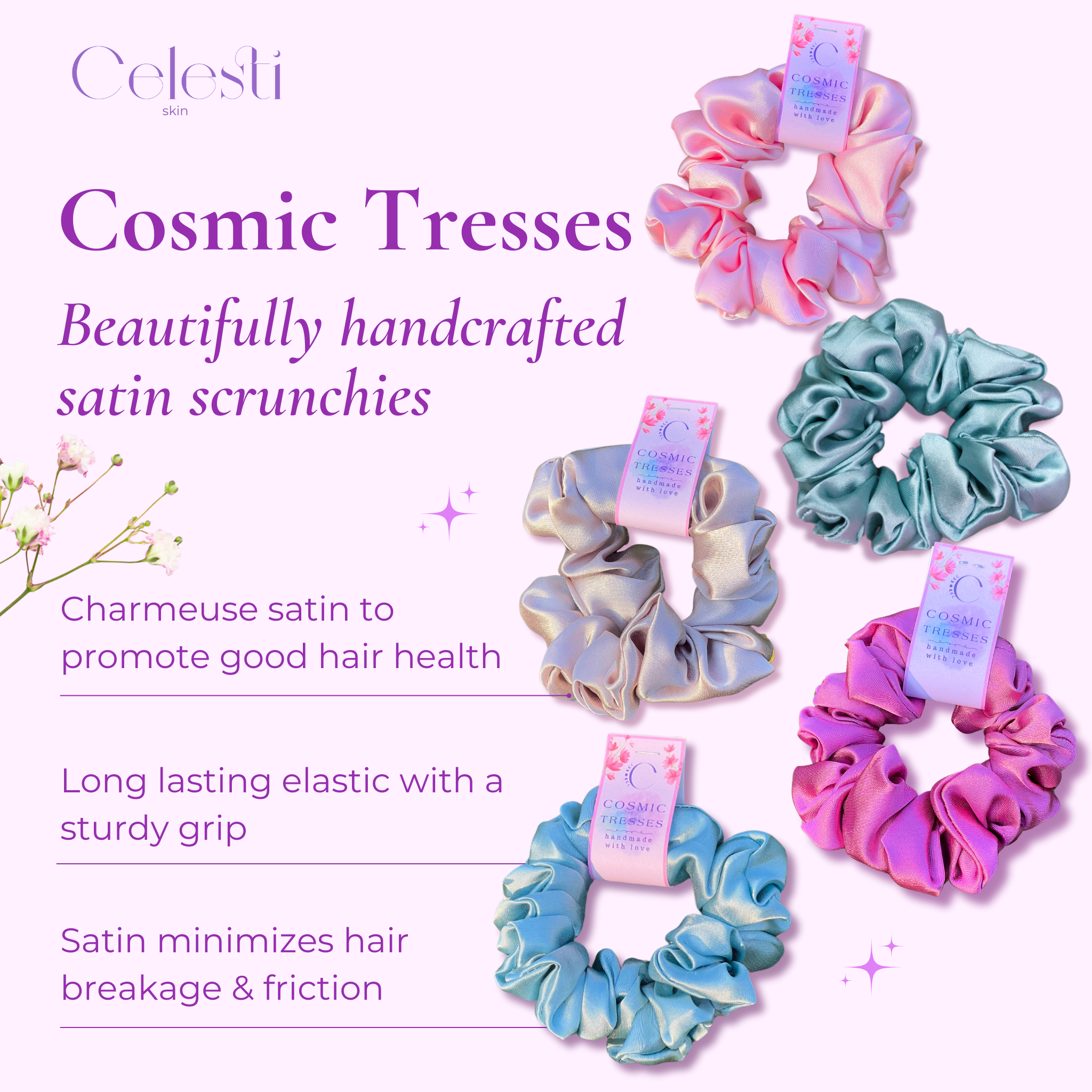 Cosmic Tresses Scrunchies - Pack of 5